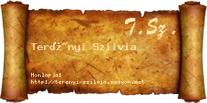 Terényi Szilvia névjegykártya